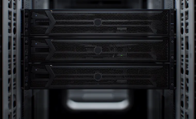 Latest-generation Dell servers in the data room rack